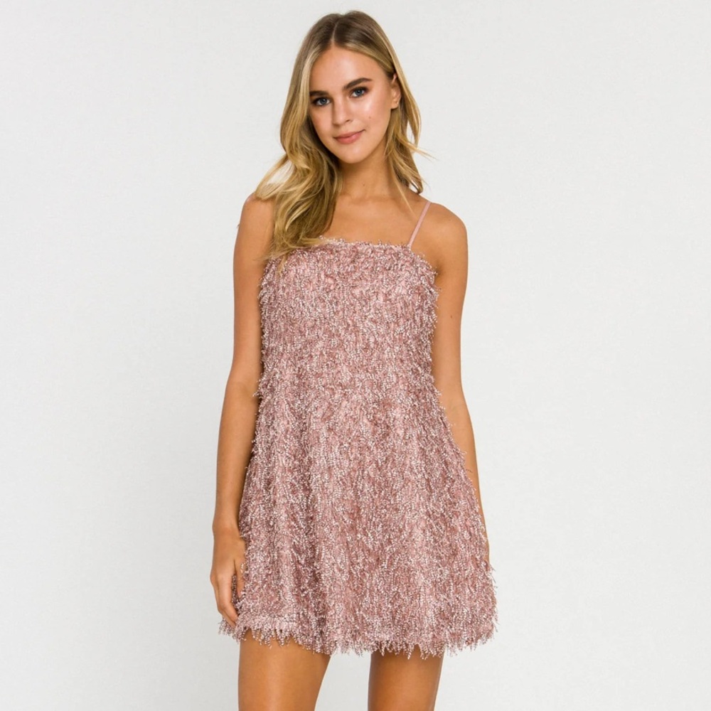 Endless Rose Pink Fringed Flare Mini Dress